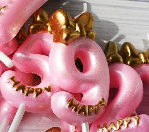 Gold 3 Candle Birthday Girl, Pink Number 3 Cake Topper, 3rd Birthday Party Decoration...