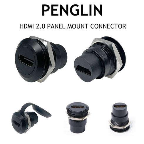 PENGLIN 2PCS HDMI Panel Mount Connector,HDMI 2.0 Female to Female Display Connector Support 4K Resolution for TV Monitor Projector...