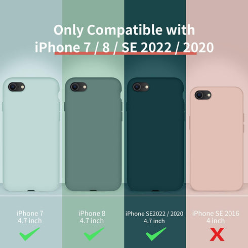 Cordking Designed for iPhone SE Case 2022/2020, Designed for iPhone 7 8 Case, Silicone Ultra Slim Shockproof Phone Case with [Soft Microfiber Lini...