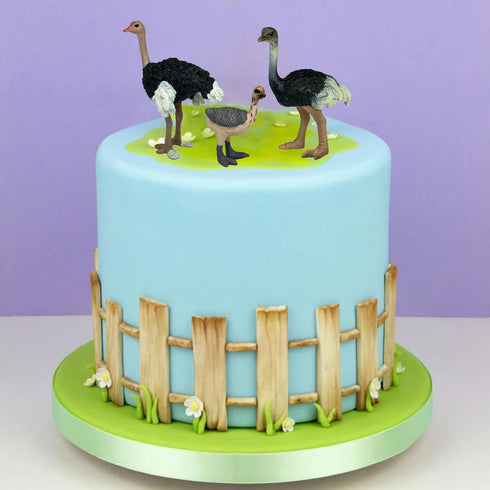 Gemini&Genius Ostrich Animal Action Figure Toys, Ostrich Animal Figurines Jungle Animal Playset Gift, Educational, Cake Toppers, Party Supplies, A...