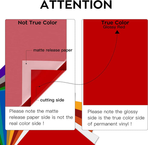 HTVRONT Red Permanent Vinyl - 12 Pack Vinyl for Cutting Machine - 10 Sheets 12" x 12"& 2 Transfer Tape Sheets for Party Decoration, Sticker, Craft...