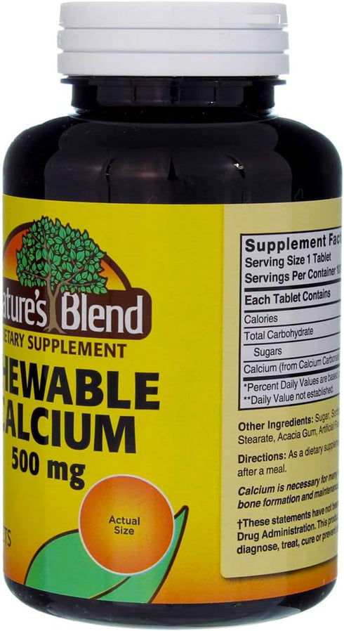 Nature's Blend Calcium Chewable Bavarian Cream 500 mg 100 Tabs...