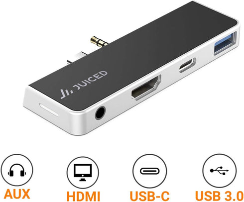 QuickHUB - Surface Go Adapter - 2X USB 3.0 | 4K HDMI | USB-C | AUX - Designed for Surface GO | Surface GO 2...