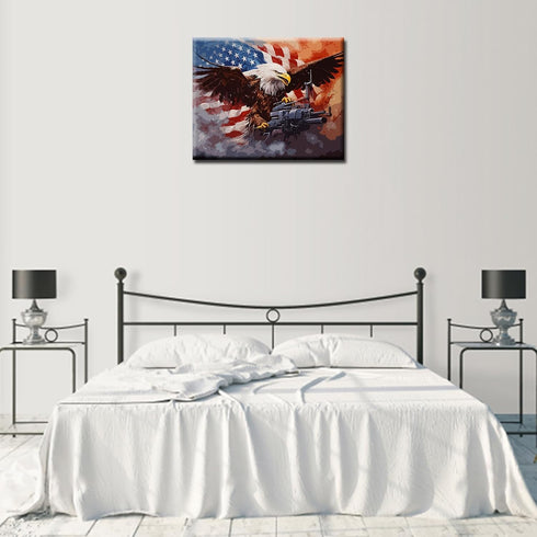 Tucocoo Eagle Bird Paint by Numbers Patriotic 4th of July DIY Oil Painting Kit Canvas Pictures Drawing Paintwork Paintbrushes Acrylic Pigment Begi...