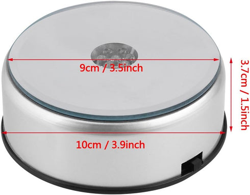 LED Colorful Lighted Display Base LED Colorful Light Unique Rotating Crystal Display Base Stand Holder with AC US Adapter Silver...