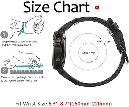 Fenix 5/Fenix 6 Watch Band, 22mm Quick Easy Fit Nylon Durable Wristband Strap for Garmin Fenix 5/5 Plus,Fenix 6,Instinct,Quatix 5, MARQ,Forerunner...