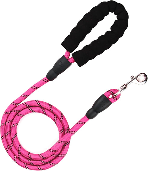 5.9 FT Dog Leash with Comfortable Padded Handle Reflective Material Leash for Large and Small Dogs, Pink...