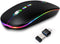 HOTLIFE LED Wireless Mouse, Slim Rechargeable Silent Portable USB Optical 2.4G Wireless Bluetooth Two Mode Computer Mice with USB Receiver and Typ...
