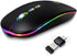 HOTLIFE LED Wireless Mouse, Slim Rechargeable Silent Portable USB Optical 2.4G Wireless Bluetooth Two Mode Computer Mice with USB Receiver and Typ...