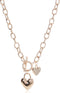 GUESS Rose-Gold-Tone Heart Lock Charm Toggle Chain Necklace...