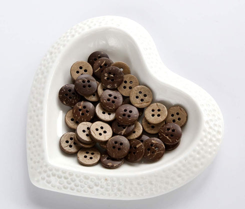 Coconut Shell Buttons Small Size 1/2 Inch (12.5mm) 4 Holes Coconut Button for Shirt Sewing or DIY Crafts Pack of 200pcs...