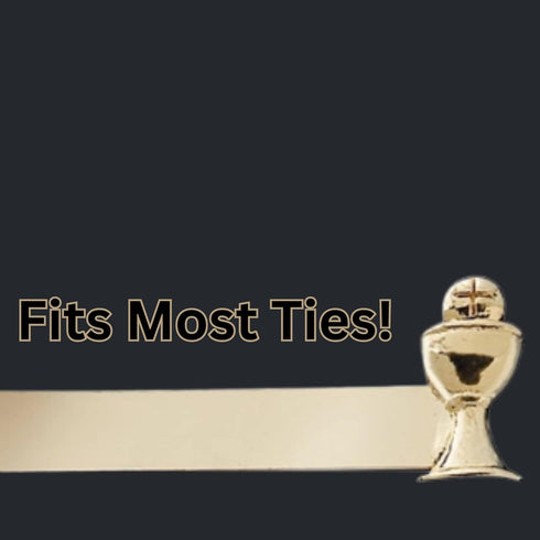 First Communion Tie Clip, Chalice and Host Bar, for Son, Grandson, or Nephew, 1.25 Inches...