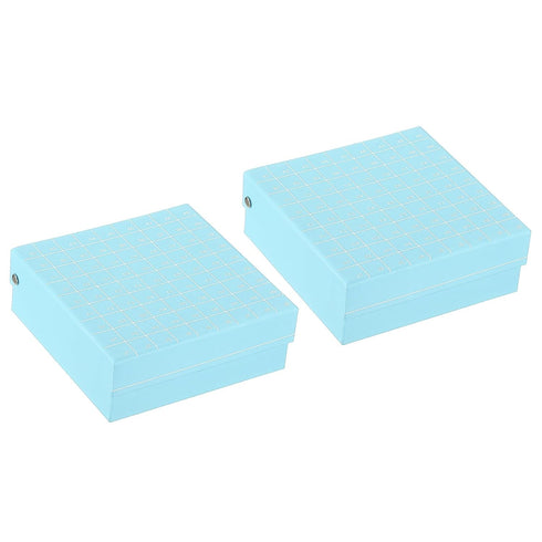 PATIKIL Cardboard Freezer Box, 2Pcs 81 Places Tube Rack Water Ice Resistant Plastic Partitions for 1.5/1.8/2.0ml Micro Centrifuge Tubes Tubes, Blu...