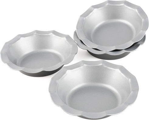 Mini Pie Pans Set of 4 Small Pie Tins Nonstick Round Pie Plate for Baking...