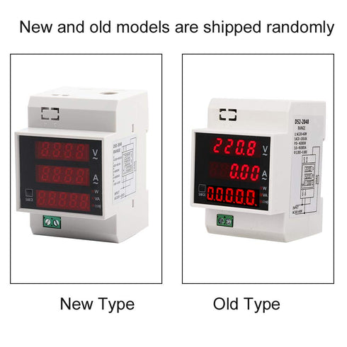 Power Meter Voltmeter Ammeter, Multi-Functional Digital Din Rail Power Factor Voltage Current Power Tester, Multimeter Volt Amp Watt Meter (AC 200...