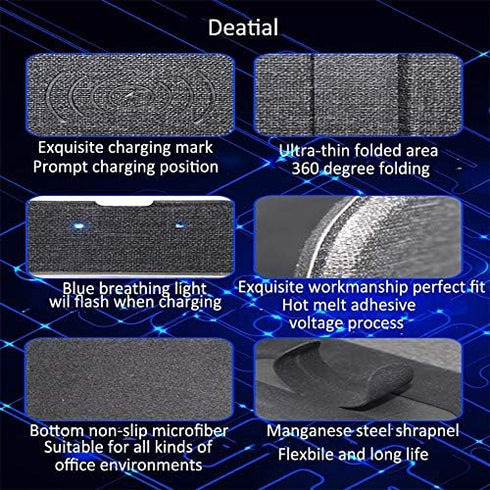 Mouse Pad with Wireless Charger, Qi Certified 15W Fast Wireless Charging Pad for Samsung iPhone, and All QI Enable Devices....