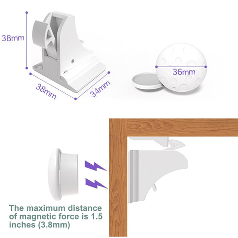 Magnetic Cabinet Locks Baby Proofing, Child Safety Magnet Drawer Lock (8 Locks + 2 Key), Safety First Adhesive Magnetic Locks for Cupboard and Pan...