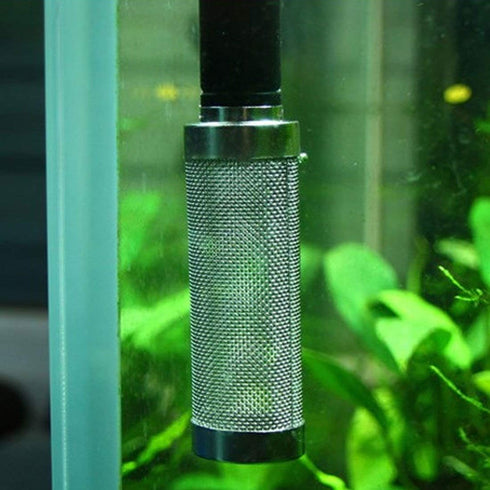 2Pcs Aquarium Fish/Shrimp Mesh Net Filter Guard?Fish Tank Intake Strainer Pre-filter Cover Stainless Steel (15mm ID)...