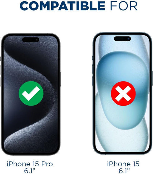 Tech Armor Screen Protector for iPhone 15 Pro 6.1 inch - Ballistic Tempered Glass, Case Friendly, Sensor Protection, HD, 9H Hardness, 3 Pack + Bon...