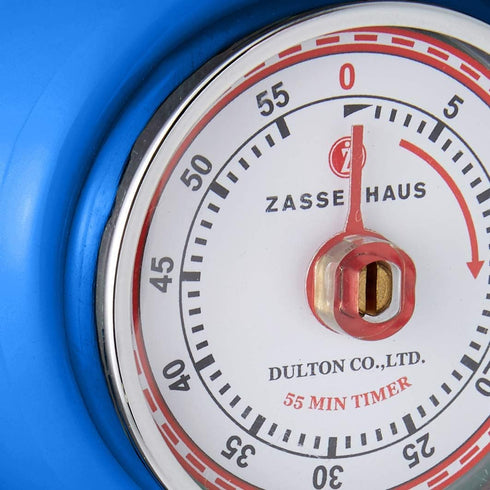 Zassenhaus Magnetic Retro Kitchen Timer, Classic Mechanical Cooking Timer (Royal Blue)...