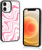 Cute Trendy Aesthetic Pink Water Ripple Wave Pattern Black Phone Case for iPhone 12 Mini Case for Kids Girls Teen Girls Women - 5.4 Inch...