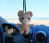 Cute Bear Crochet Handmade, Rearview Mirror Charm, Car Decor Aesthetic Pendant Car Interior Ornament for Gifts....