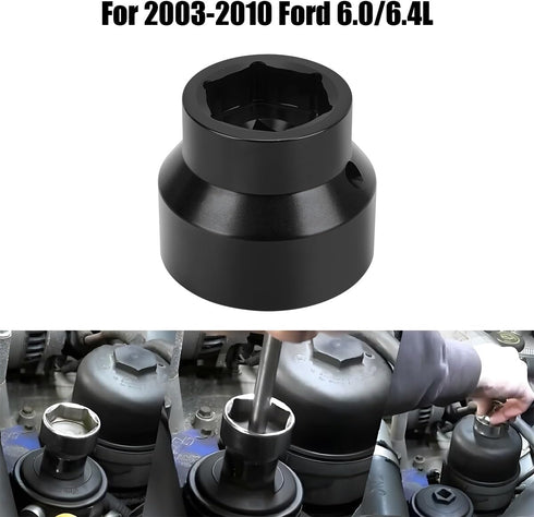 Car Fuel Filter, Auto Oil Filter Socket Gasoline Automotive Replacement Reversible Engine Fuel Filter Cap Remover Installer Assistant Powerstroke ...