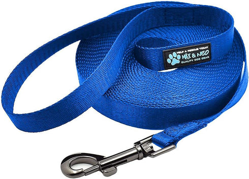 Max and Neo Long Recall Training Leash - We Donate One for One for Every Leash Sold (15 FOOT, BLUE)...
