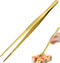 Tongs Tweezers - 12 Inch / 30cm Long Food Tongs Straight Serrated Forceps Cocktail Tweezers Bar Tool Gold...