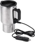 Car Electric Cup, 12V 60W 450ml Electric Incar Stainless Steel Travel Heating Cup Coffee Tea Car Cup Mug Electric Heating Travel Kettle for 12V Po...