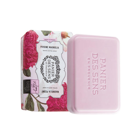 Panier des Sens Magnolia Peony Shea butter natural bar soap, bath & body soap bars - Made in France 95% natural - 2 bars, 7oz/200g each...