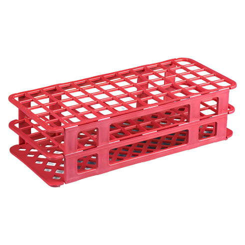 Globe Scientific 456510 Polypropylene Microcentrifuge Tube Rack, 16/17mm Tube, Red, 60-Place...