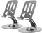 2PCS Cell Phone Stand, Multi-Angel Adjustable 360° Rotation Non-Slip Metal Phone Stand Compatible with iPone Android Smartphone and Tablet(Grey&Gr...