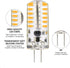 G4 LED Bulbs 12V 3W Bi-Pin LED Light Bulbs 48×3014 SMD 20W Halogen Bulb Replacement Silicone Coated Shatterproof 220 Lumens 360° Beam Angle AC/DC ...