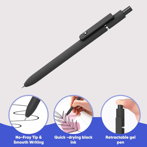 Black Gel Pens, 0.5mm Black Ink Pens for Journaling, Cool Construction Accessories Gifts for Dad Father Boyfriend, Birthday Gifts for Men, Him, Hu...