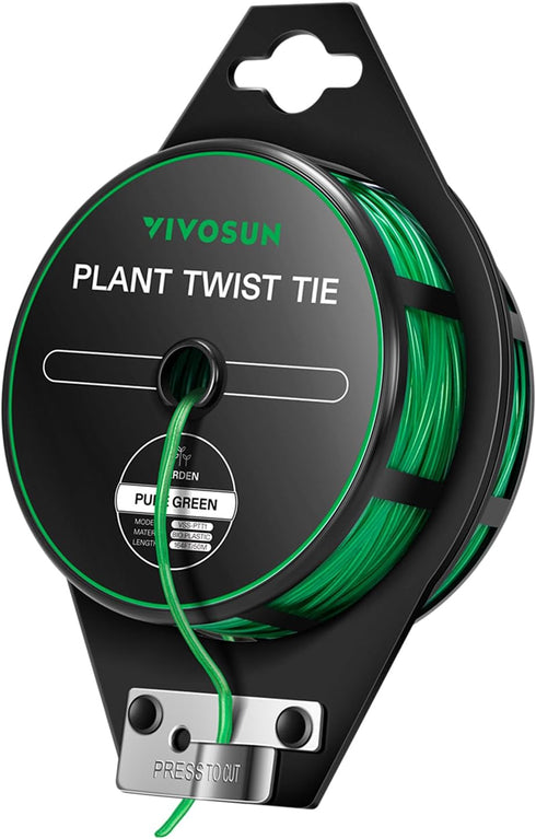 VIVOSUN 164 Feet (50m) PE-Coated Twist Ties, Garden Plant Ties with Cutter for Gardening, Outdoor Garden Twine Reuseable for Climbing Supporting P...