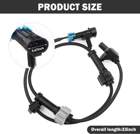 ABS Sensor Front Left and Right,Automotive Replacement Anti-Lock Brake Speed Sensors OEM#ALS482,15037208,ABS Wheel Speed Sensor Compatible with Ch...