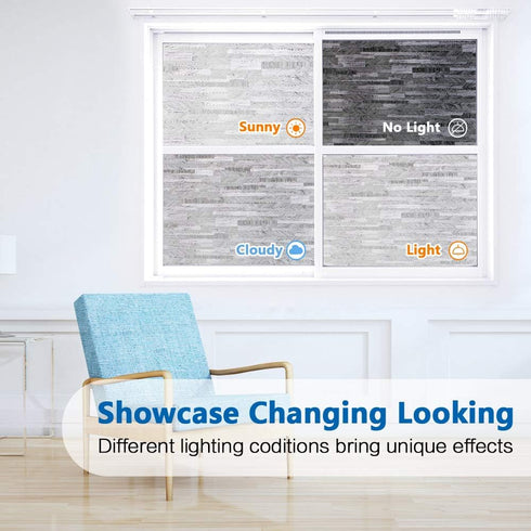 Window Film Privacy, Frosted Window Vinyl Non-Adhesive Window Sticker Static Cling Glass Film for Bathroom Office Living Room Matte White...