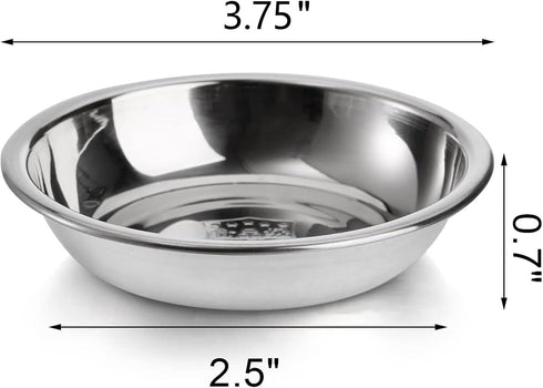 Fasmov 12 Pack 3.75 inches 18/8 Stainless Steel Sauce Bowl Round Seasoning Dishes Sushi Dipping Bowl Saucers Bowl Mini Appetizer Plates, Saucers D...