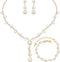 Elegant Bride Bridesmaid Jewelry Sets for Wedding Prom Bridal Necklace Earrings Bracelet Set Women Formal Dress Accessories...