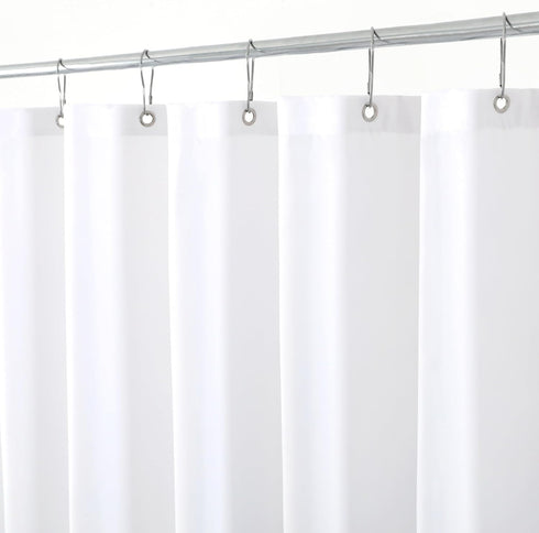 Biscaynebay Hotel Quality Fabric Shower Curtain Liners 72" X 72", White Water Resistant Bathroom Curtains Rust Resistant Grommets Weighted Bottom ...