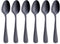 Matte Black Dessert Spoon, GoGeiLi Stainless Steel Satin Finish 6.8-inch Teaspoon Coffee Spoon Set, Service for 6, Dishwasher Safe...