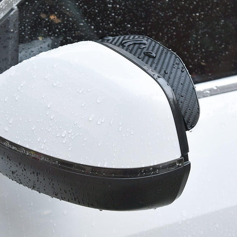 2PCS Smoke Visor Guards for Car Side Mirrors - Waterproof Carbon Fiber Auto Rain Eyebrows for Cars, Trucks and SUVs - Universal Fit (Black)...