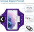 Running Armband with Headset Bag for Samsung Galaxy S25, S24, S23,S22,Zipper Slot Car Key Holder, Workouts Sports Phone Arm Band (Purple)...