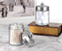 Amolliar Apothecary Jars Bathroom Vanity Organizer -Countertop Canister Jar with Storage Lid - Qtip Dispenser Holder Glass for Qtips,Cotton Swabs,...