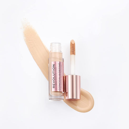 Revolution Beauty, Conceal & Define Concealer, Full Coverage & Lightweight, Long-Lasting Matte Finish, Vegan & Cruelty Free, C6 Fair or Light Skin...