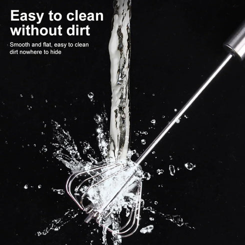 Stainless Steel Semi-Automatic Whisk Egg Whisk Hand Push Rotary Whisk Blender Semi Auto Egg Beater Hand Push Mixer Stirrer Egg Scrambler for Blend...