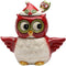Owl Sugar and Creamer, 5 3/4 X 2 7/8 X 5 3/8"H, Red, White, Black, Green...
