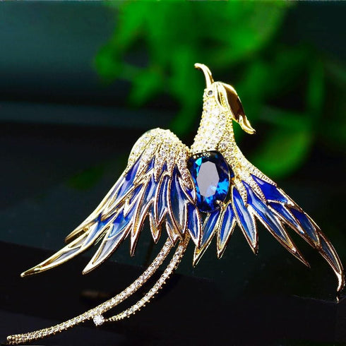 3Pcs Sparkling Rhinestone Phoenix Brooch Enamel Lapel Pin for Clothing Accessories...