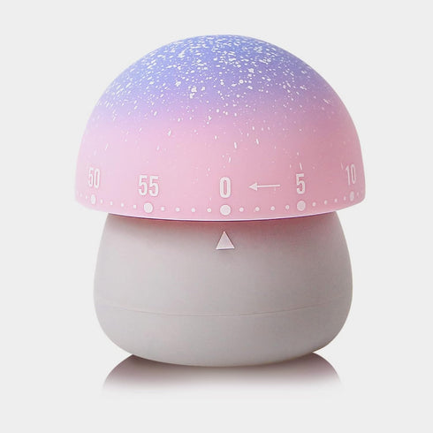 Mechanical Kitchen Timer, Cute Mushroom Timer for Kids, Wind Up 60 Minutes Manual Countdown Timer for Classroom, Home, Study and Cooking (Grey Bas...